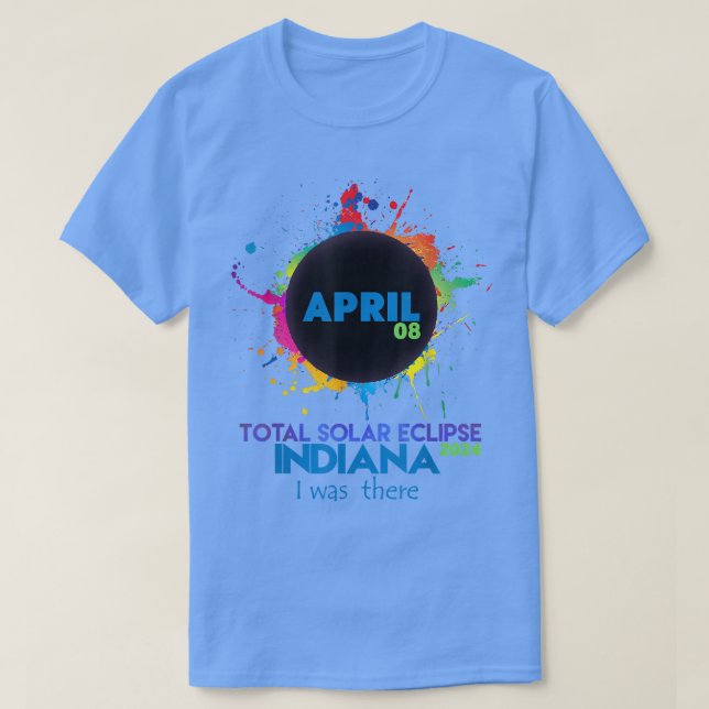 Total Solar Eclipse Indiana 2024 Färgfull Totality T Shirt (Design framsida)