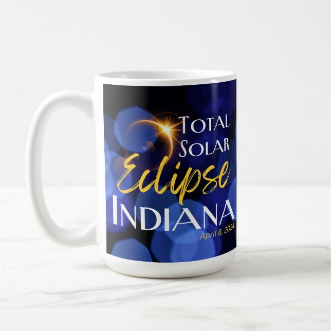 Total Solar Eclipse Indiana 8 april 2024 Kaffemugg (Vänster)