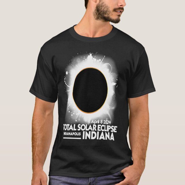 Total Solar Eclipse Indianapolis INDIANA 2024 Apri T Shirt (Framsida)