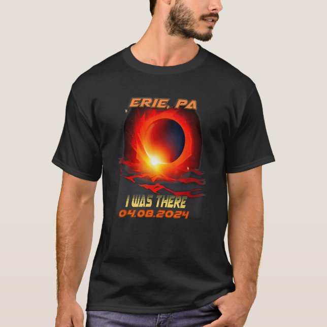 Total Solar Eclipse jag var där Erie Pennsylvania T Shirt (Framsida)