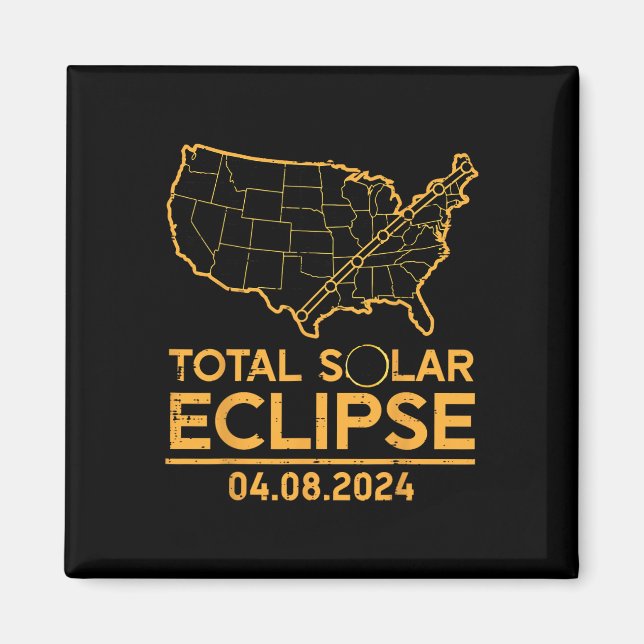 Total Solar Eclipse Karta 4.08.24 Totality Manar W Magnet (Framsidan)