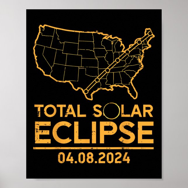 Total Solar Eclipse Karta 4.08.24 Totality Manar W Poster (Framsidan)