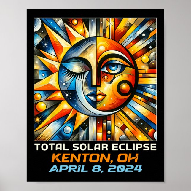 Total Solar Eclipse Kenton Ohio Poster (Framsidan)