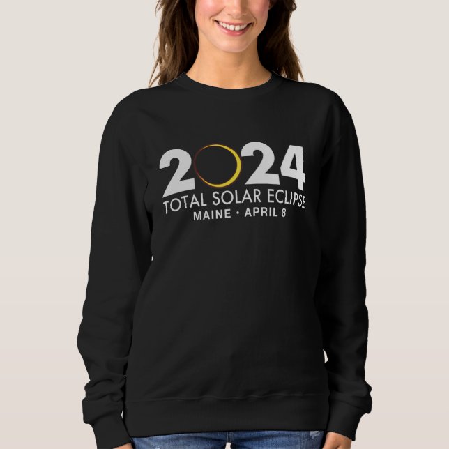 Total Solar Eclipse Maine 2024 April 8 Totality Ev T Shirt (Framsida)
