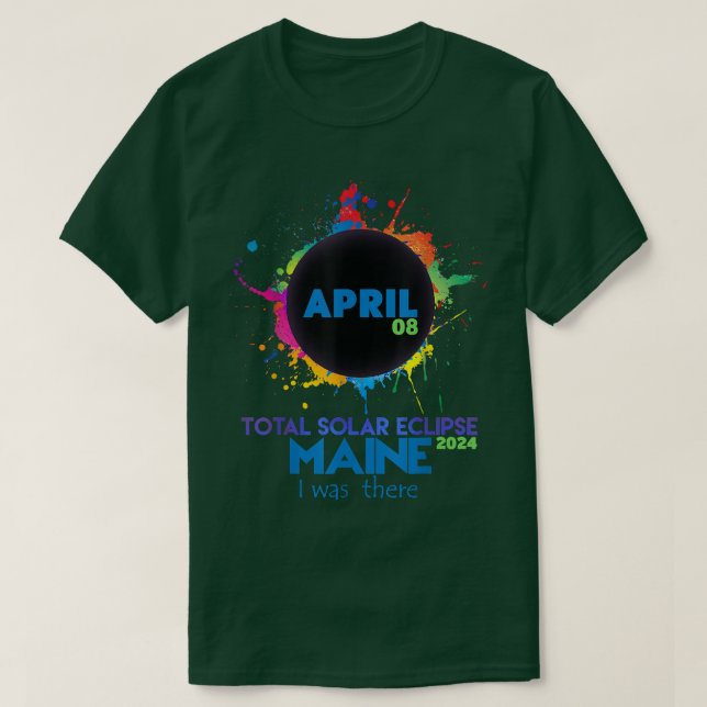 Total Solar Eclipse Maine 2024 Färgfull Totality T Shirt (Design framsida)