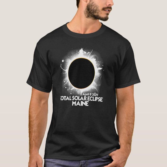 Total Solar Eclipse Maine 2024 Totality American T Shirt (Framsida)