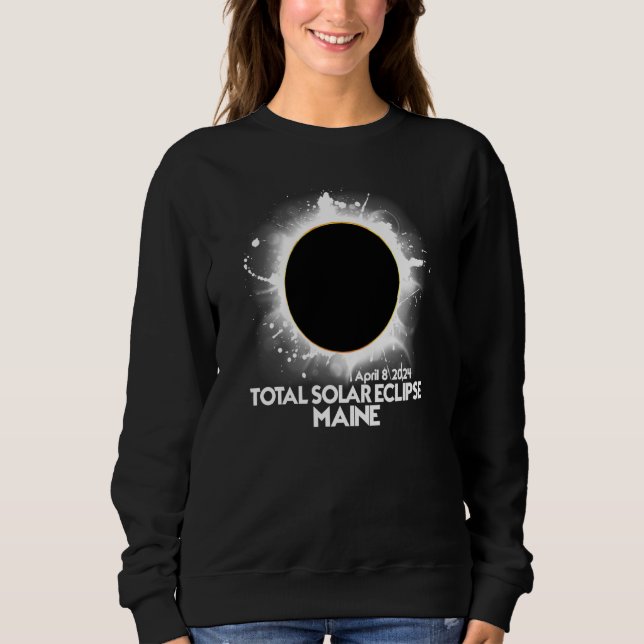 Total Solar Eclipse Maine 2024 Totality American T Shirt (Framsida)