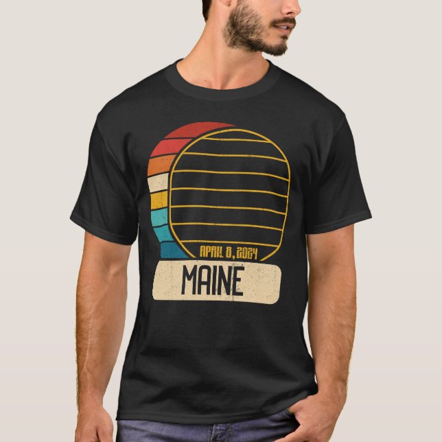 Total Solar Eclipse Maine 28 2024 Eclipse T Shirt (Framsida)