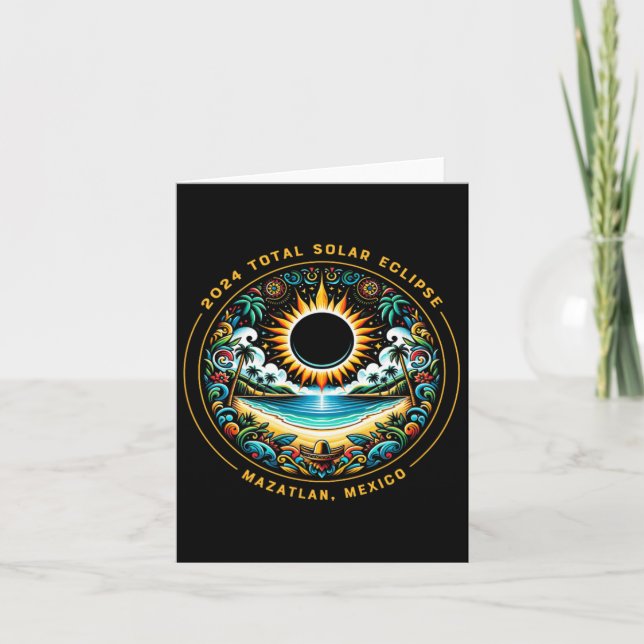 Total Solar Eclipse Mazatlan Mexico - Mexikanska B Kort (Framsida)