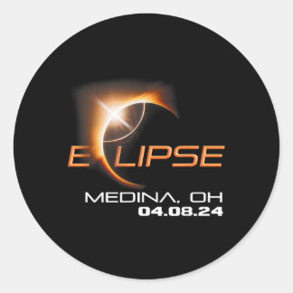Total Solar Eclipse Medina Ohio Runt Klistermärke