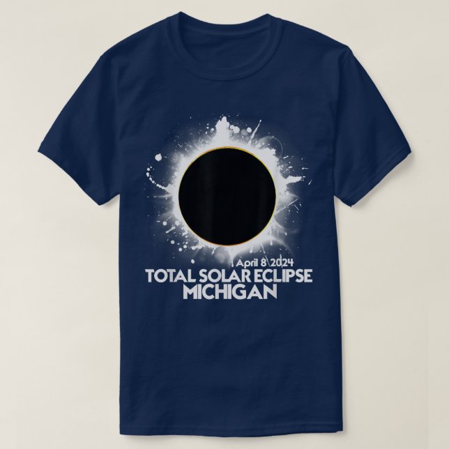 Total Solar Eclipse Michigan 2024 American Totalit T Shirt (Design framsida)