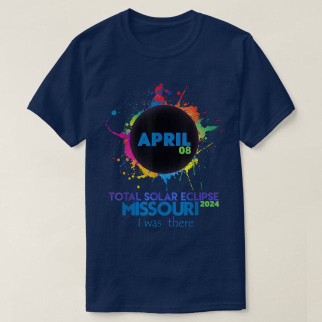 Total Solar Eclipse Missouri 2024 färgfull Totalit T Shirt (Design framsida)