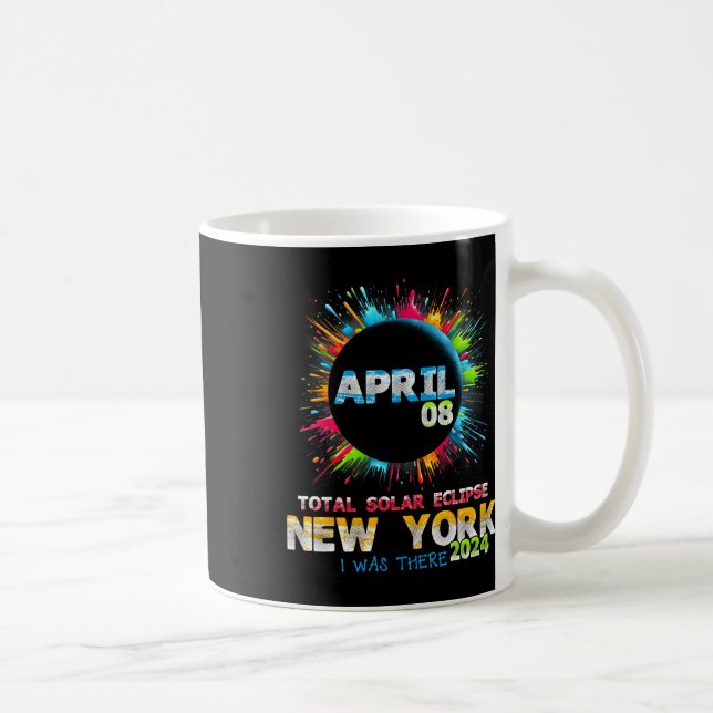Total Solar Eclipse New York 2024 färgfull totalit Kaffemugg (Höger)