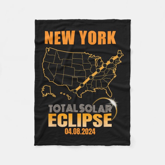 Total Solar Eclipse New York Fleecefilt (Framsidan)