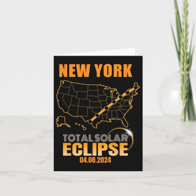 Total Solar Eclipse New York Kort (Framsida)
