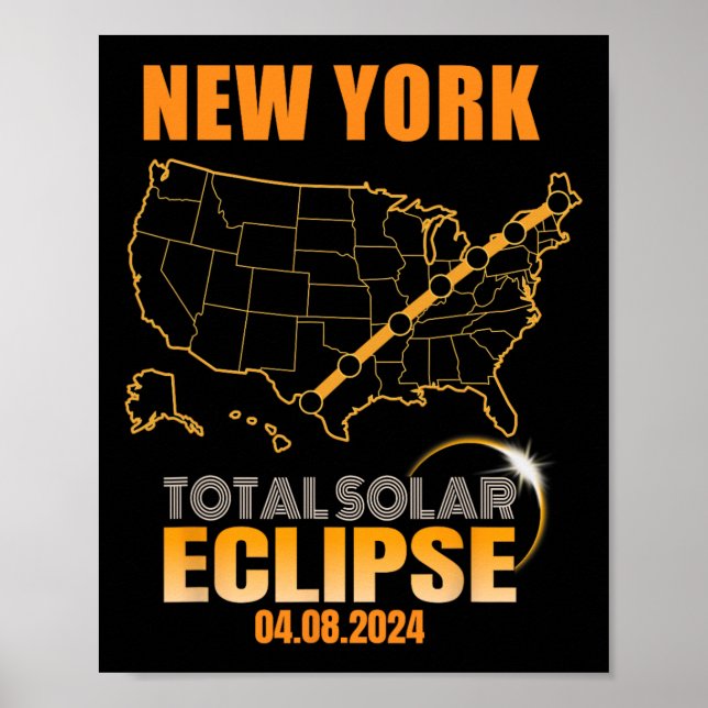 Total Solar Eclipse New York Poster (Framsidan)