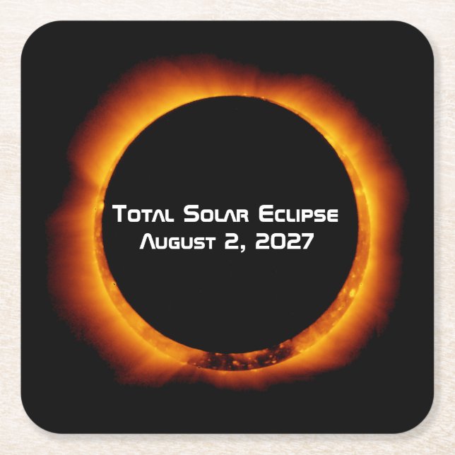 Total Solar Eclipse of the Century 2027 Underlägg Papper Kvadrat (Framsidan)