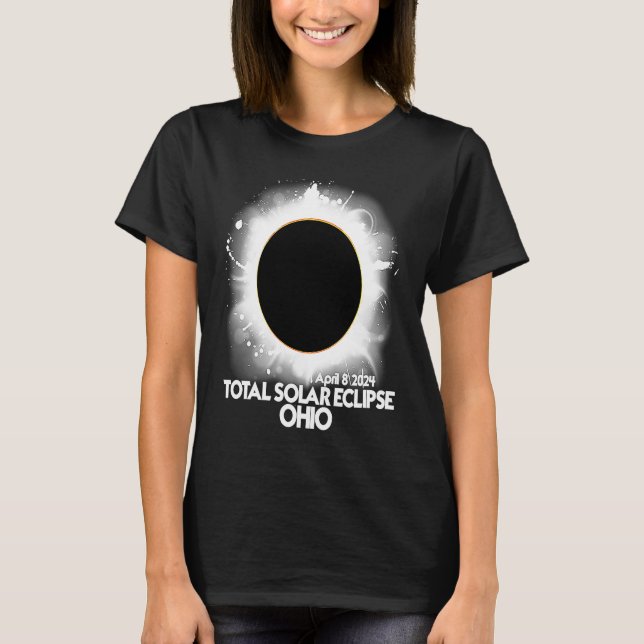Total Solar Eclipse Ohio 2024 American Totality T Shirt (Framsida)
