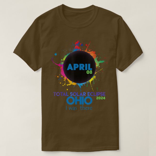 Total Solar Eclipse Ohio 2024 Färgfull Totality T Shirt (Design framsida)