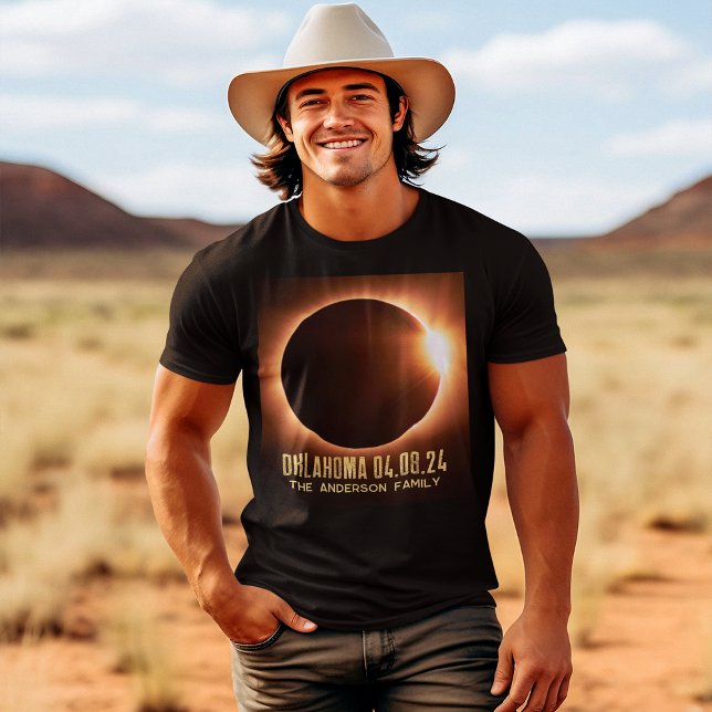 Total Solar Eclipse Oklahoma 2024 Personlig T Shirt (Skapare uppladdad)