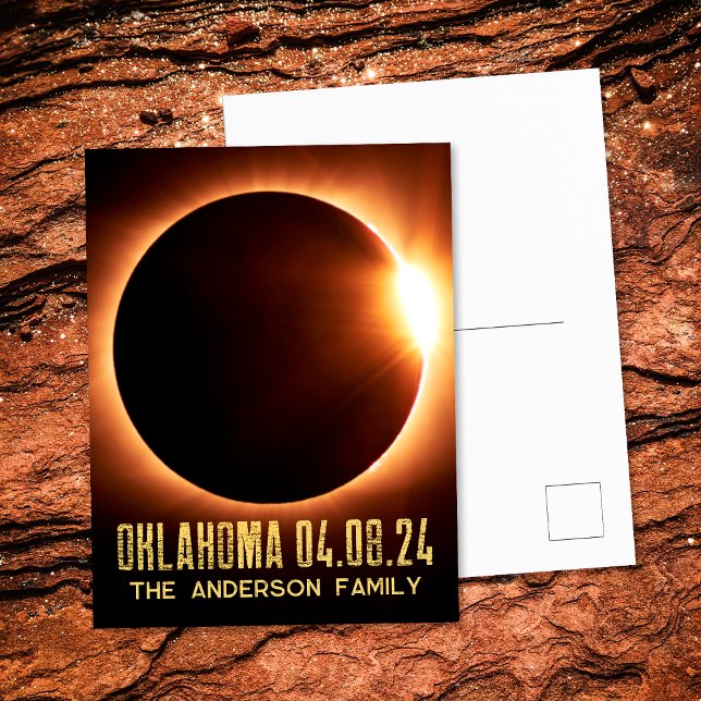 Total Solar Eclipse Oklahoma 2024 Personlig Vykort (Front/Back)