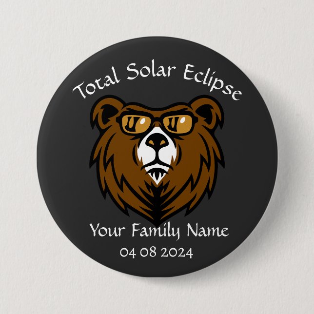 Total Solar Eclipse Personalize Sticker Knapp (Framsida)