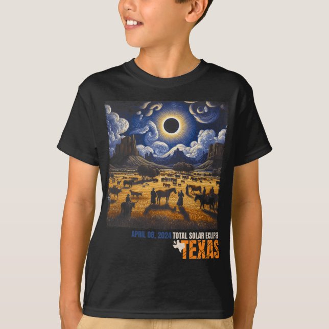 Total Solar Eclipse Retro den 8 april 2024 Astrono T Shirt (Framsida)