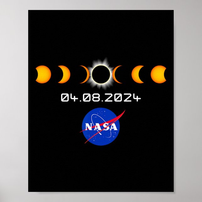 Total Solar Eclipse S 2024 April 8 Totality Poster (Framsidan)