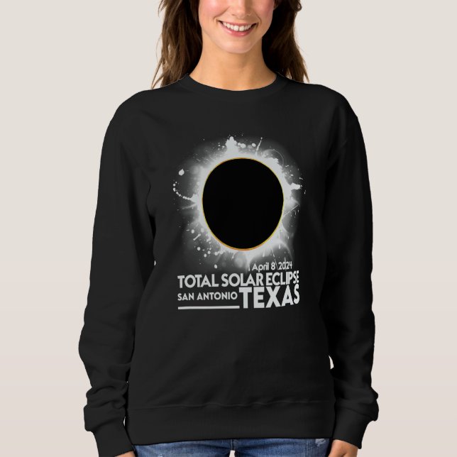 Total Solar Eclipse San Antonio TEXAS April 8 2024 T Shirt (Framsida)