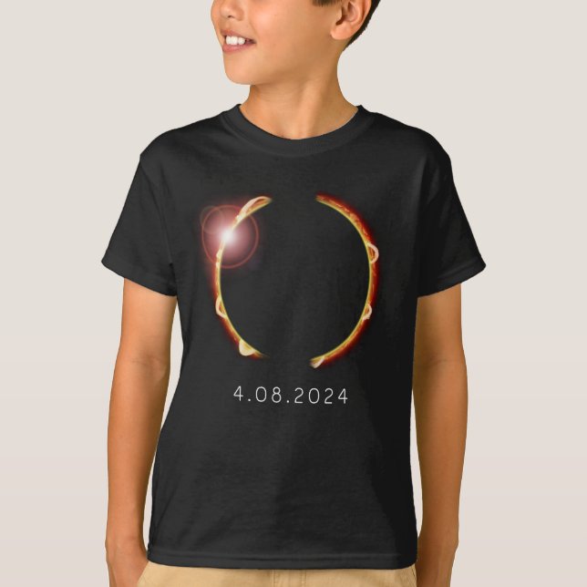 Total Solar Eclipse Sol 8 april 2024 T Shirt (Framsida)