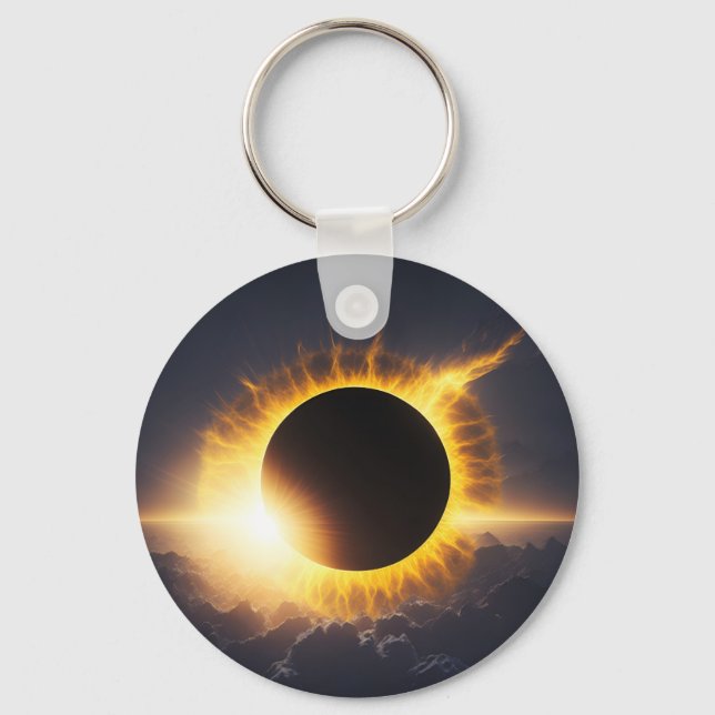 Total Solar Eclipse Souvenir Add Text för händelse Nyckelring (Framsida)
