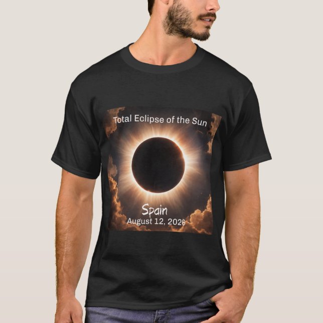 Total Solar Eclipse Spain 2026 Mens T Shirt (Framsida)