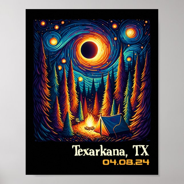 Total Solar Eclipse Texarkana Texas Poster (Framsidan)