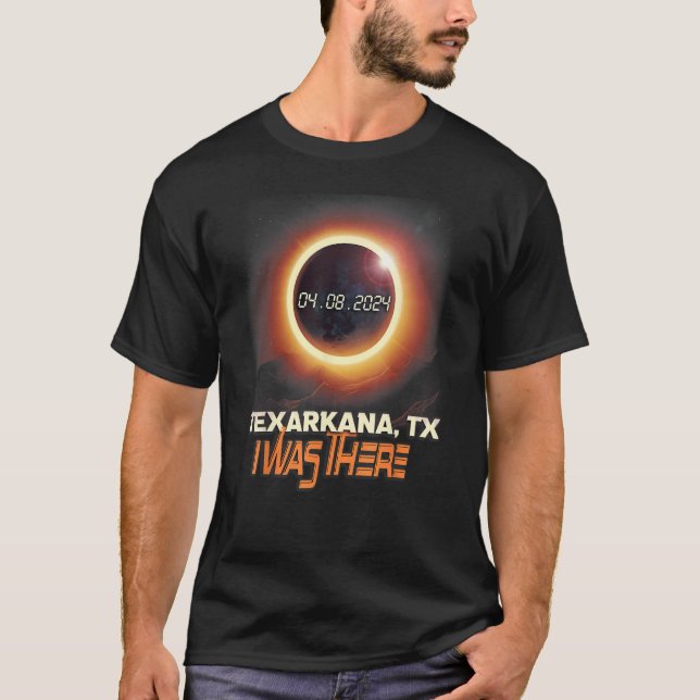 Total Solar Eclipse Texarkana Texas TX T Shirt (Framsida)