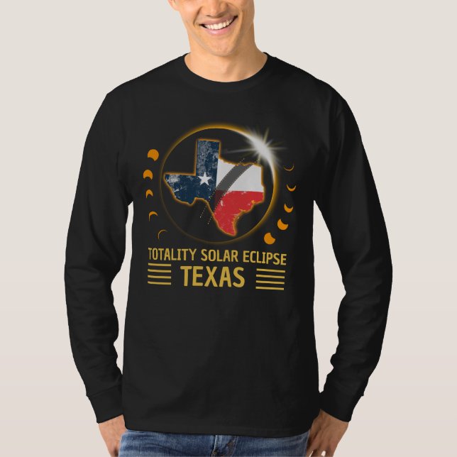 Total Solar Eclipse Texas American 2024 T Shirt (Framsida)