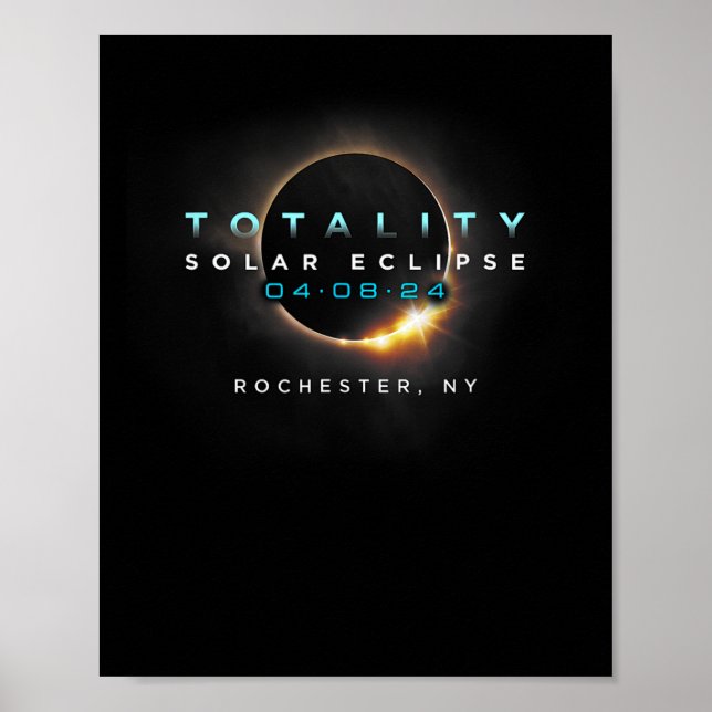 Total Solar Eclipse Totality Rochester New York Poster (Framsidan)