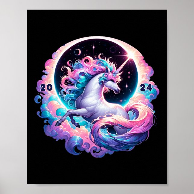 Total Solar Eclipse Totality Unicorn Poster (Framsidan)