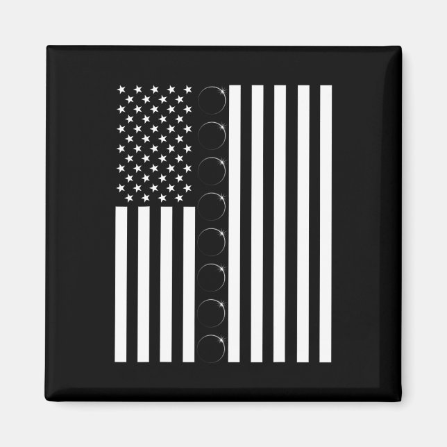 Total Solar Eclipse US American Flagga 04.08.2024  Magnet (Framsidan)