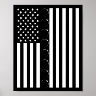 Total Solar Eclipse US American Flagga 04.08.2024 Poster
