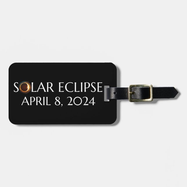 Total Solar Eclipse USA 8 april 2024 Bagagebricka (Horisontell Framsida)