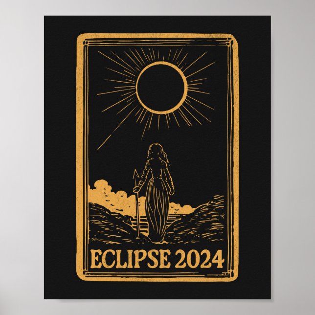 Total Solar Eclipse USA 8 april 2024 Celestial Poster (Framsidan)
