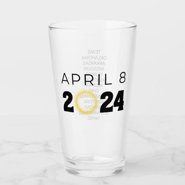 Total Solar Eclipse USA 8 april 2024 Glaskopp (Framsida)