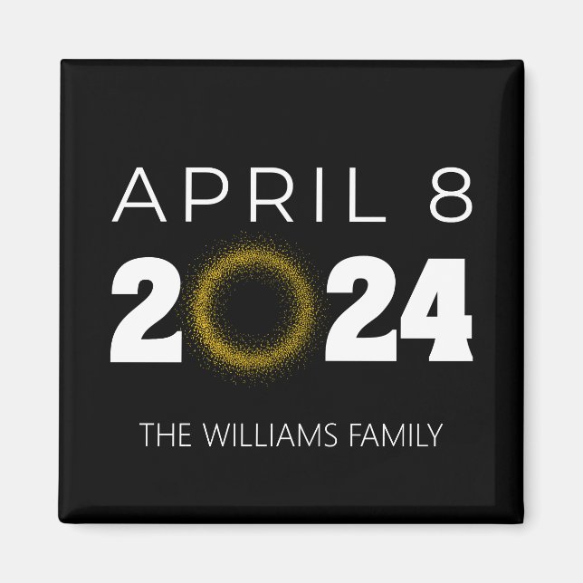 Total Solar Eclipse USA 8 april 2024 Magnet (Framsidan)