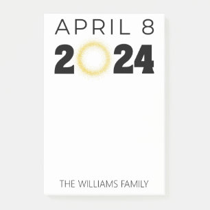 Total Solar Eclipse USA 8 april 2024 Post-it Block