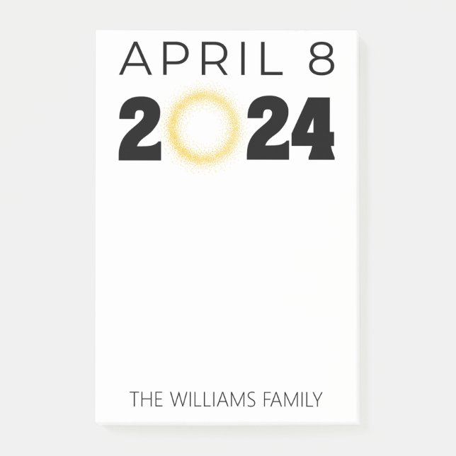 Total Solar Eclipse USA 8 april 2024 Post-it Block (Framsida)