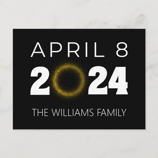 Total Solar Eclipse USA 8 april 2024 Vykort (Framsida)