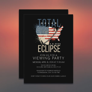 Total Solar Eclipse USA Karta View Party Inbjudningar