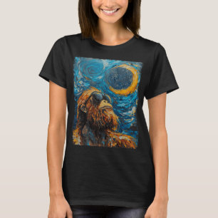 Total Solar Eclipse Van Gogh Starry Natt Art Styl T Shirt