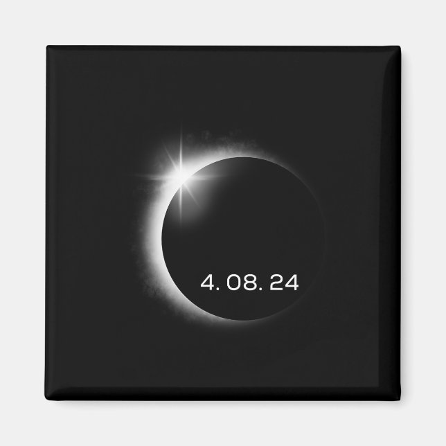 Total Solar Eclipse Vår 8 april 2024 Amerika Magnet (Framsidan)