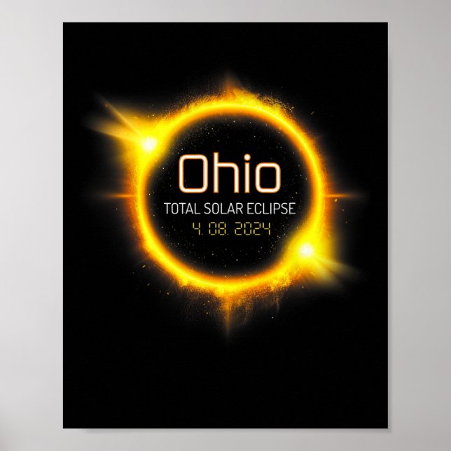 Total Solar Eclipse Vår America April 04.08.24 Poster (Framsidan)